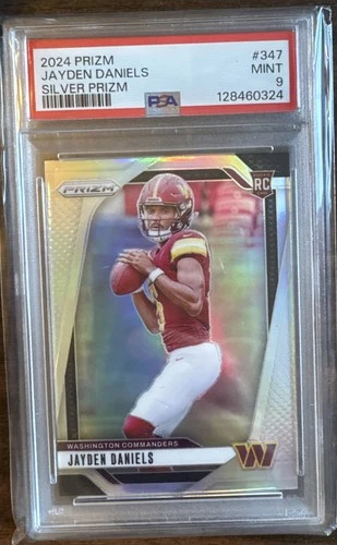 2024 Panini Prizm - Rookies Jayden Daniels #347 Silver Prizm (RC) PSA 9 MINT