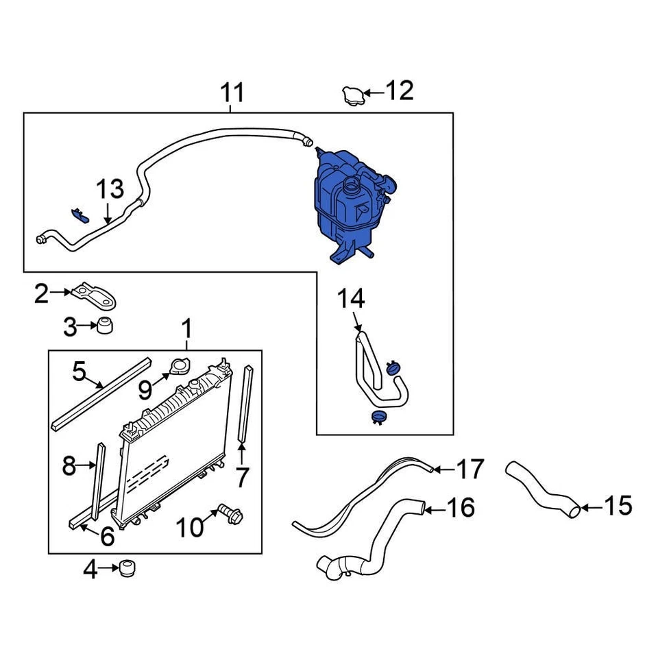 For Nissan Frontier 2020-2023 Nissan 217109BT2A Engine Coolant Reservoir Foto 2 de 2