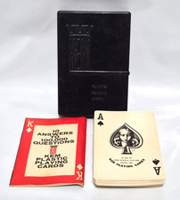 1947 KEM Plastic Playing Cards Single Deck Hard Case Pamphlet , missing 2 cards