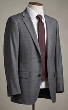 Brooks Brothers Regent REDA 100 Wool Plaid Blazer Jacket 42 Long Gray Plaid