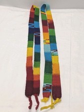 Guatemalan Faja Sash Belt Handwoven Mayan Textile Boho Tribal Lot of 2 45"/46"