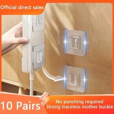 10PCS Transparent Adhesive Wall Hooks Waterproof Heavy Duty Kitchen Bathroom