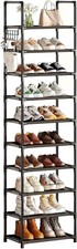 Tall Shoe Rack for Closet, 10 Tiers Narrow Shoe Shelf Holds 20 Pairs