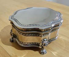 Jewellery/Trinket Box Ornate Silver Plate Quality Item