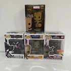 Groot Funko Pop Lot Of 4. Venom Groot,groot202, King Groot, Groot Pin Chase