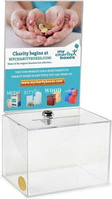 Acryl Charity Spenden Wahlurne Spendenaktion Münzsammlung Vorschlagsbox