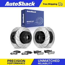 Front Rear Drilled Slotted Brake Rotors Ceramic Pads for GMC Yukon 5.3L V8