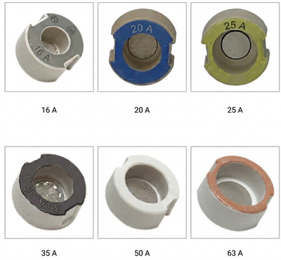 Passschraube Diazed Passeinsatz Passhülse DII DIII 16A, 20A, 25A, 35A, 50A, 63A