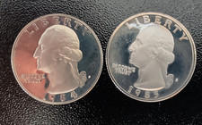1984-S & 1985-S Clad Proof Washington Quarters   Item 8558