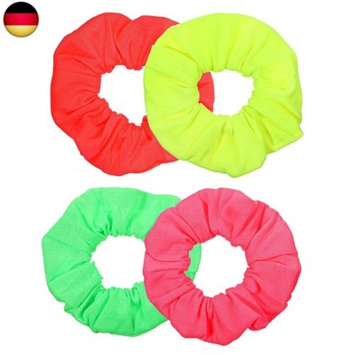 Thinp 4 Stück Neon Haargummi Scrunchie,Dickes Satin Haar Scrunchies,Bunte 