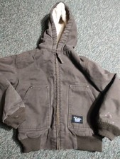 WALLS Blizzard Pruf Youth Canvas Duck Jacket Full Zip Hood Lined Size M 8/10 