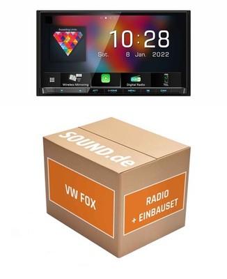Autoradio Einbaupaket DMX8021DABS passend für VW Fox (Typ 5Z) | (Wireless) Apple