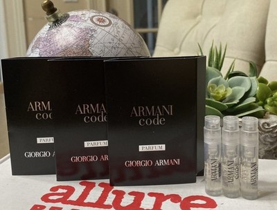 ARMANI CODE PARFUM 0.04 oz SPRAY FOR MEN by GIORGIO ARMANI (3 Sample Vials) A4