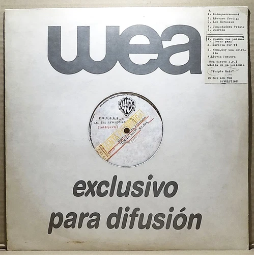 Test Pressing PRINCE & THE REVOLUTION Purple Rain Argentina Ost LP WEA Rare