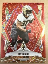 Devin Neal Rookie 2025 Panini Phoenix Football Card #207 Red Lazer /199 (RC). rookie card picture