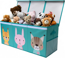 Extra Large Toy Storage Organizer with Lid - Sturdy, Collapsible Toy Chest Stora
