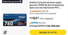 Brother TN760 High Yield Black Toner Cartridge for Laser HL-L2350DW HL-L2370DW