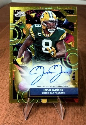 2025 Topps Chrome Cosmic Josh Jacobs Gold On Card Auto /50 Packers 🔥