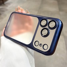 For iPhone 17 Pro Max Air 16 15 14 Frosted PC Clear Case Bulit in Lens Protector