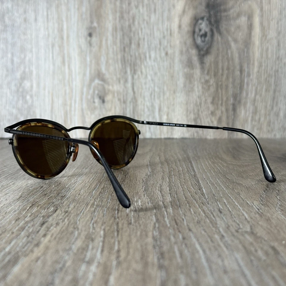 VTG GIORGIO ARMANI 632 894 135 Tortoise Oval Brown Lenses Black Frame ITALY-RARE - Image 3 of 4
