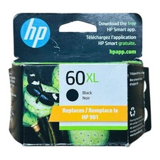 Genuine HP 60 XL Black Ink Cartridge 60XL CC641WN Exp. 04/2025