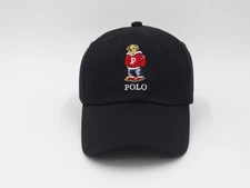 POLO embroidery curved brim men's adjustable sports baseball cap hat black new