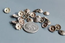 4 pcs cast sterling silver rosette Flower shaped jewelry components