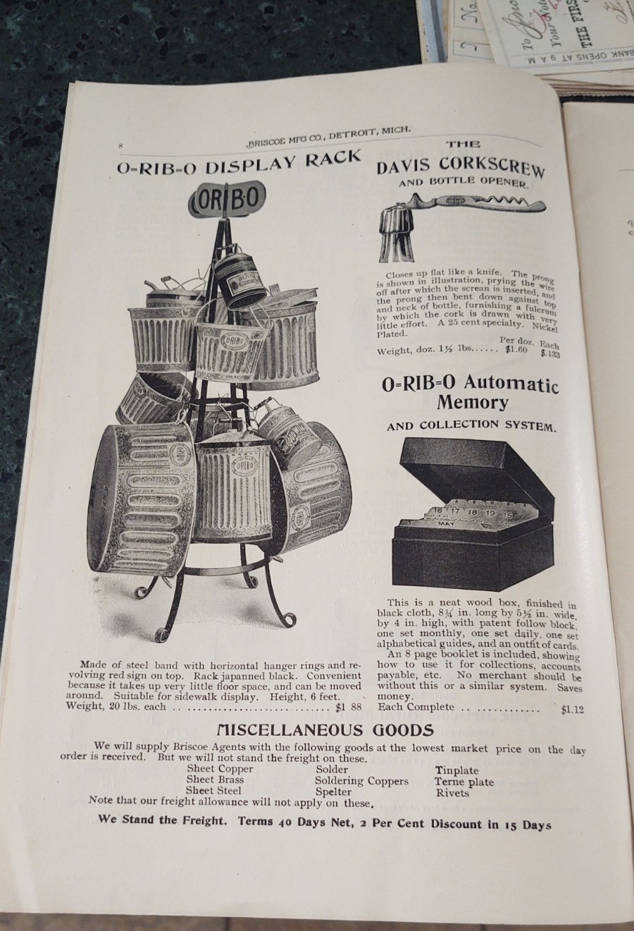 1905 Trade catalog Briscoe Mfg Graniteware Stoves O-Rib-O RFD Mailboxes Tinware