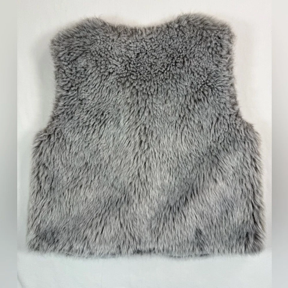 Chaleco GYMBOREE Niños Niñas Gris Imitación Piel Todo Arreglado Mezcla Poliéster Talla M Foto 2 de 4