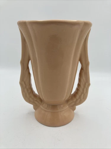 Vintage Art Deco Niloak Cornflower Tan Yellow Flower Ceramic Vase With Handles