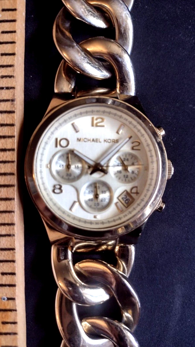 Michael kors gold top chain link watch