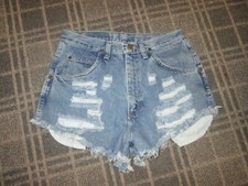 Wrangler Ladies Size 8 Hotpants Shorty shorts Cropped distressed cut off hem