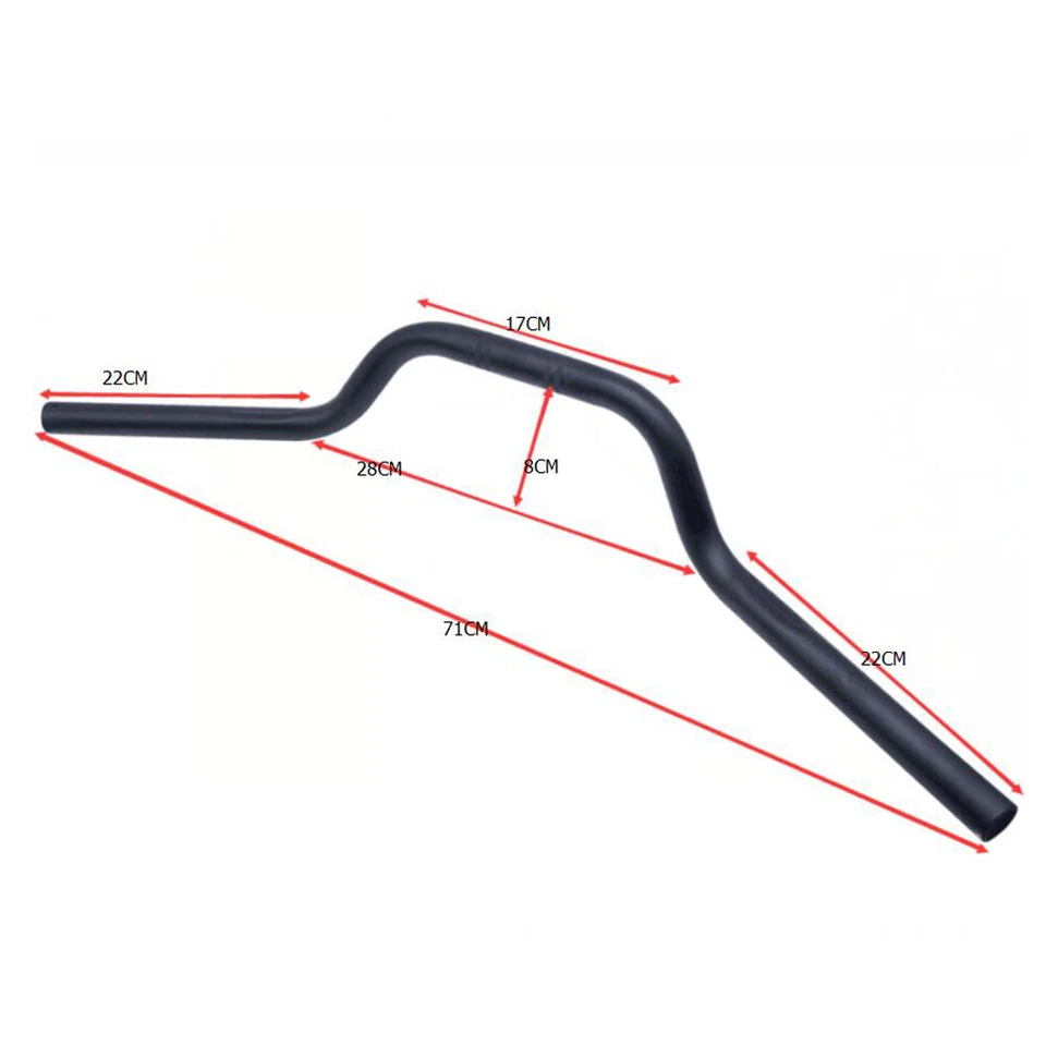 Guidões rastreadores pretos 1" barra de arrasto para Harley Honda Suzuki Kawasaki Custom - Imagem 4 de 4