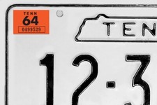 1964 Tennessee License Plate Registration Sticker, TENN