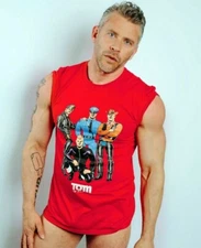 TOM OF FINLAND T-SHIRT "VILLAGE PEOPLE" (Gay, leather pants, cowboy, rubber)