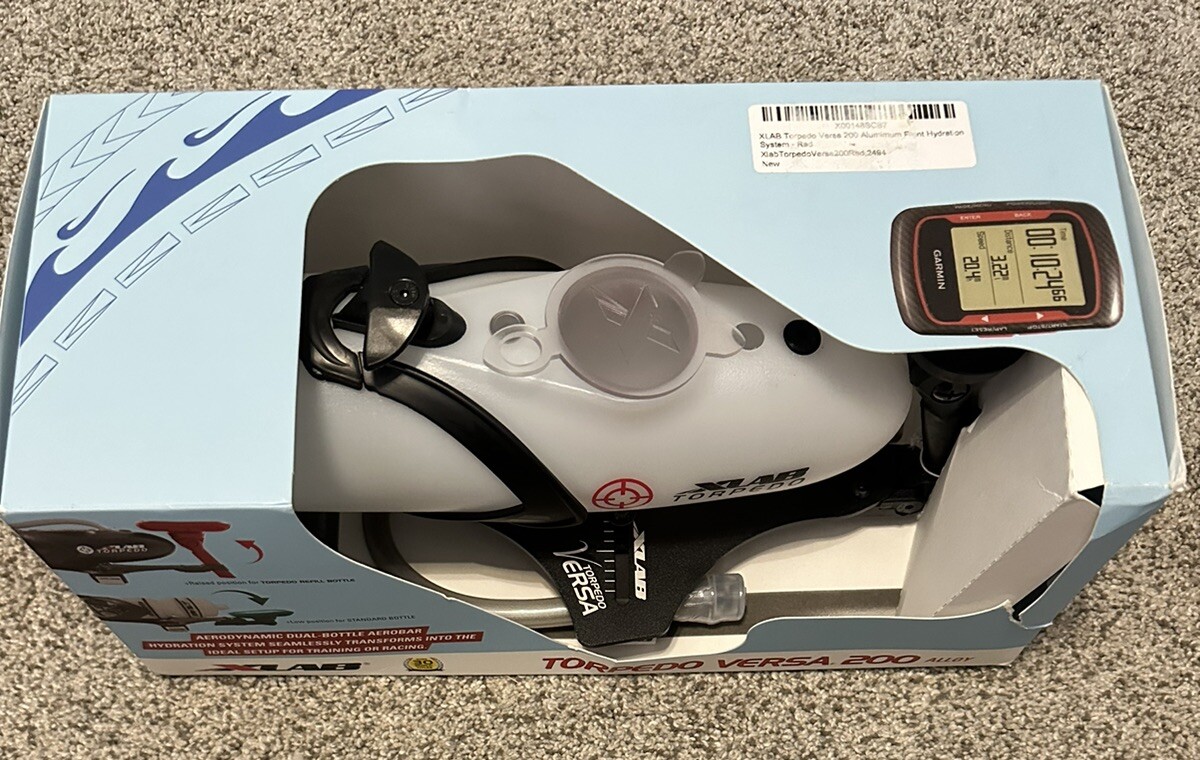 X-Lab Torpedo Versa 200 Alloy White Magenta Logo Triathlon Hydration System 