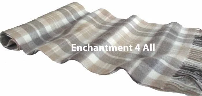 Bufanda clásica 100 % 2 capas de cachemir puro a cuadros silenciador de cuello para hombre, camel/lt. Camello Foto 2 de 4