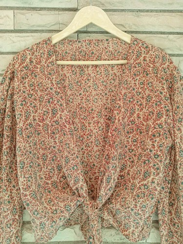 Pura Seda Tiras Top Corbata Blusa Boho Cortas Vestido Mujer Chicas Ropa PSW1482 - Imagen 5 de 8