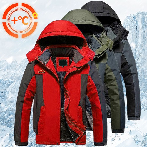 Plus Size Mens Camo Windproof Waterproof Coat Hooded Zipper Jacket