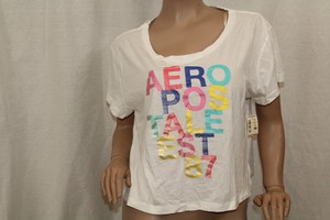 NWT-Aeropostale-Women-039-s-Crop-Graphic-Tee-Aero-New-York-Color-White-Sz-XLarge