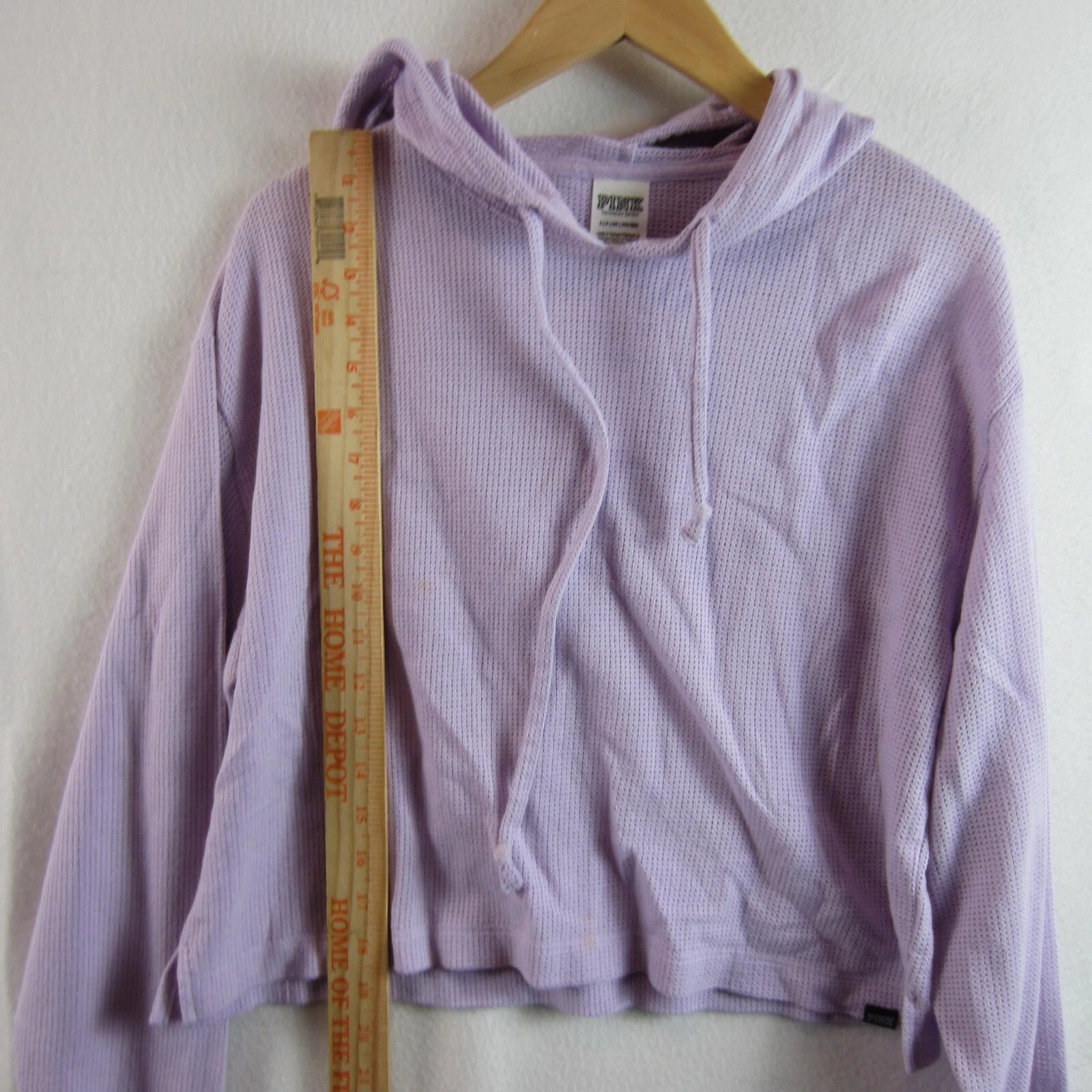 UNDERCOVER Felpa con cappuccio Victoria's Secret rosa a rete ritagliata piccola leggera difetti