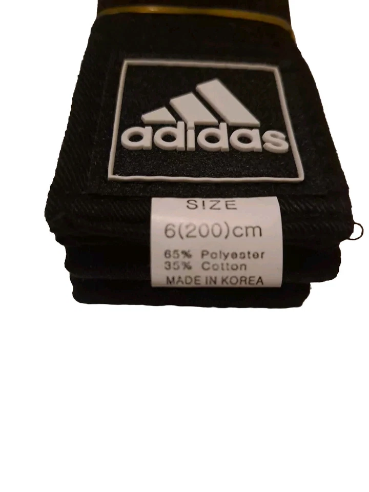 Cinturón Adidas Artes Marciales Talla 6(200)cm Color Negro Cinturón Nuevo Foto 2 de 4