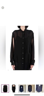 ann demeulemeester Mclottie Sheer Black Blouse