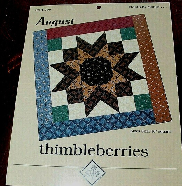 Thimbleberries August Block of the Month Sampler MBM 008 16" eBay
