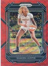 2023 Panini Prizm WNBA SHAKIRA AUSTIN #70 RED RUBY WAVE PRIZM MYSTICS