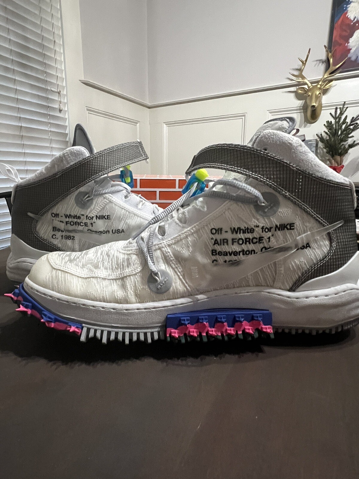 OFF WHITE X NIKE Taglia 14 Nike Air Force 1 bianche metà x bianco sporco 2022 D06290 100 scatola inclusa