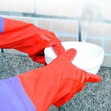 48CM Rubber Latex Dish Washing Cleaning Long Warm Gloves Household Kitchen