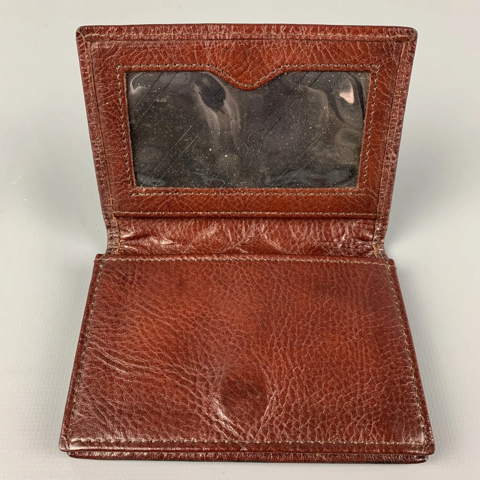 Cartera plegable de cuero texturizado marrón SCULLY  Foto 4 de 4