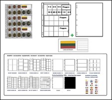 5 Lighthouse 338425 Coin Sheets EURO-course-coins-sets + ZWL + Flags Lithuania