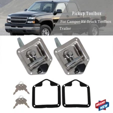 2pcs Trailer Latch T-handle Lock With Key for Camper RV Truck Toolbox Trailer